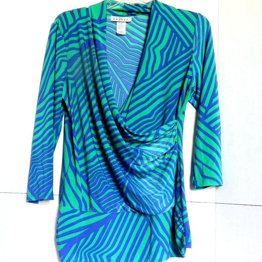 Avital Top 3/4 Sleeve Ruched Front 2X